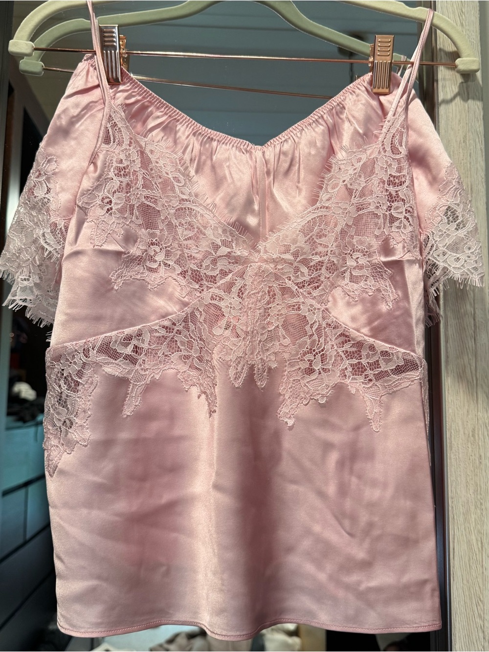 NWT - Rare - SKIMS Silk Lace Romance Cami Set - Peony Tonal Pink - Small